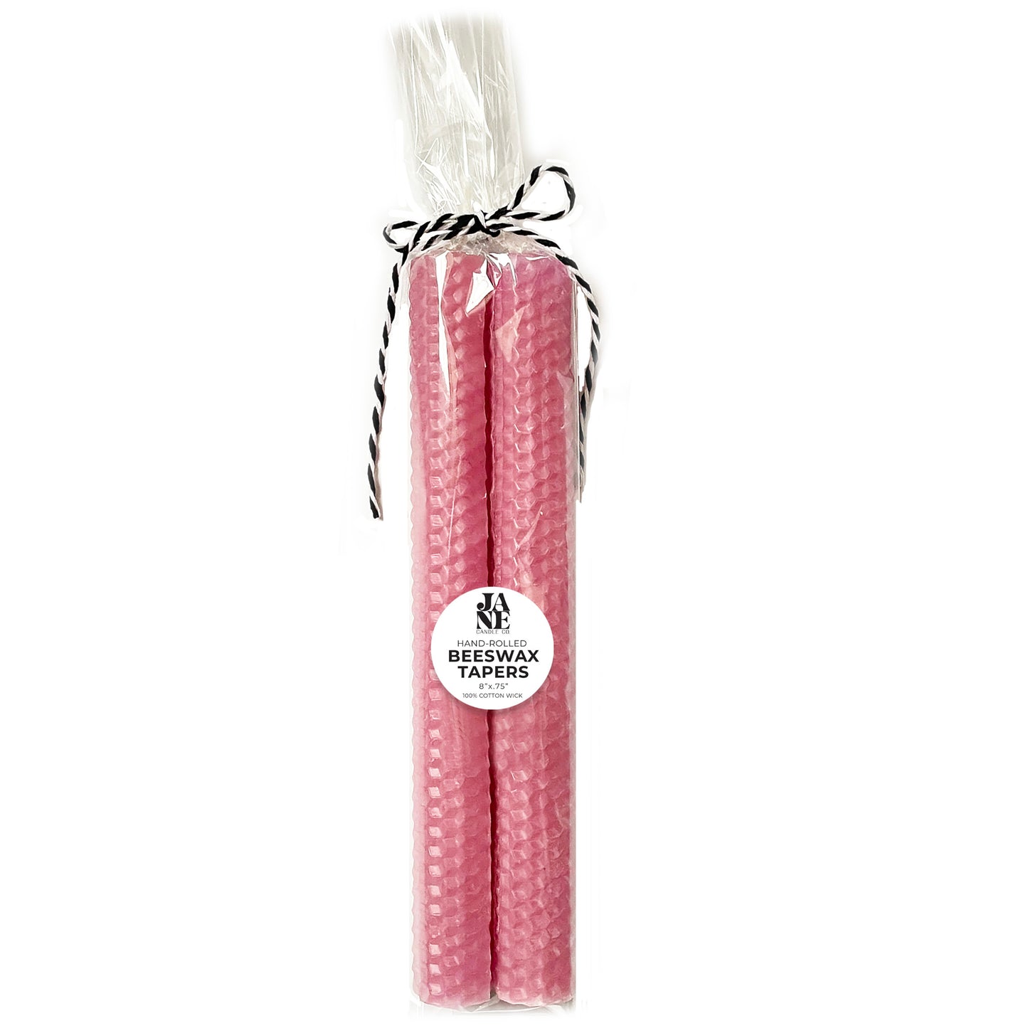 beeswax taper set of 2 rosey pink