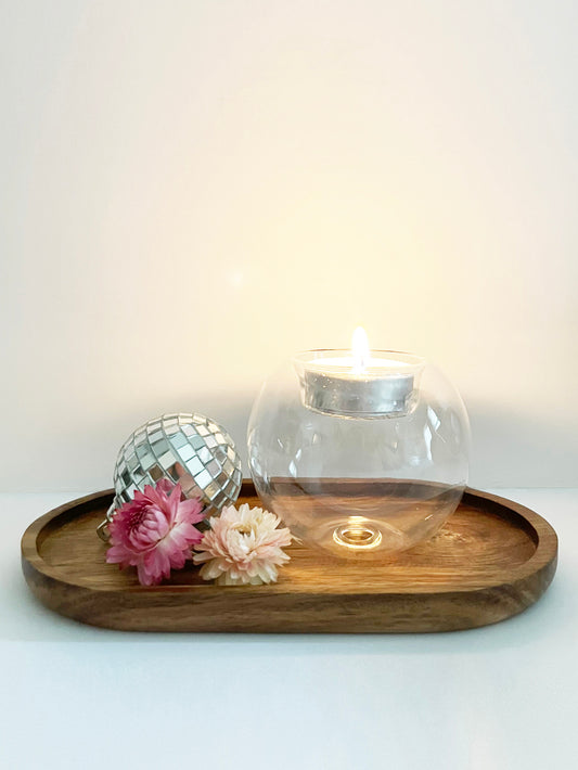 glass tea light bubble