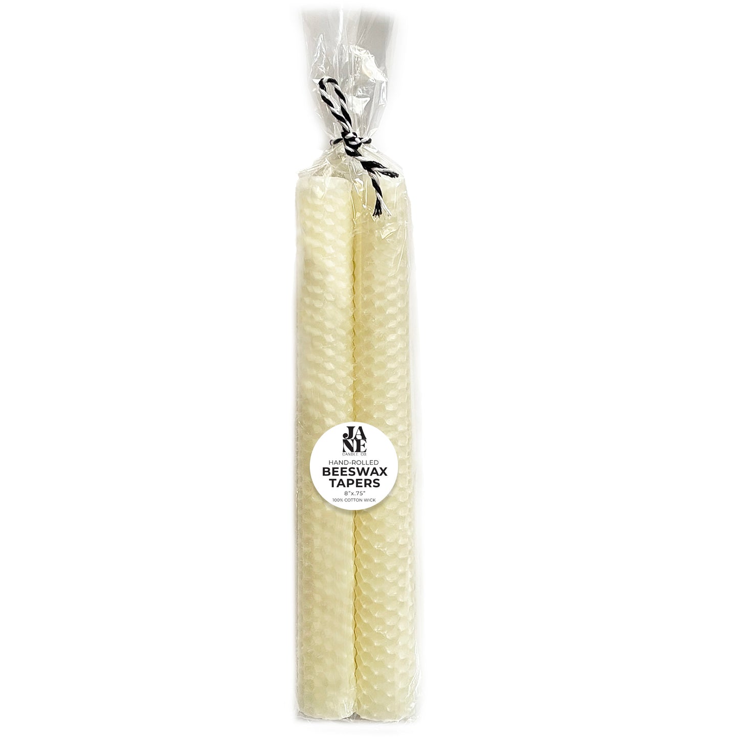 beeswax taper set of 2 creme