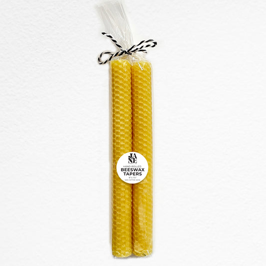 beeswax taper set of 2 honey