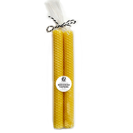 beeswax taper set of 2 honey