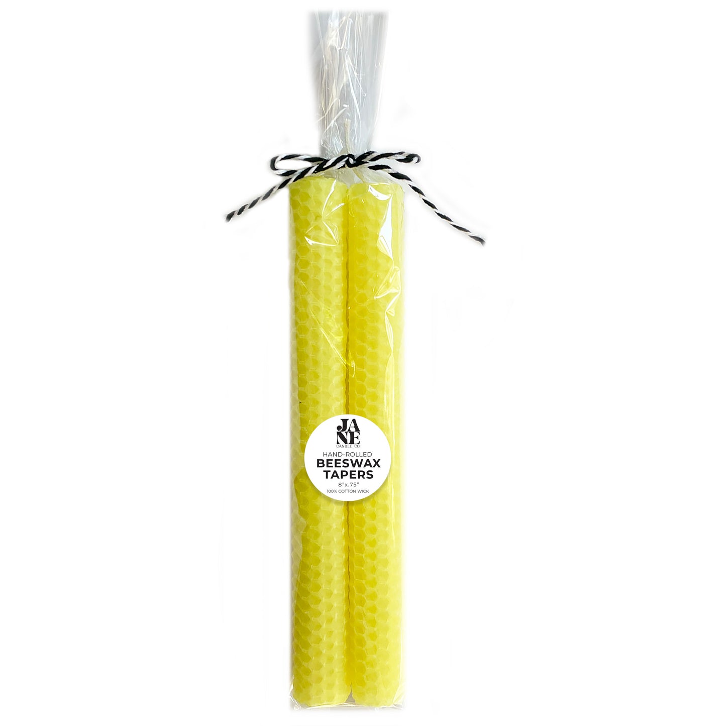 beeswax taper set of 2 lemon yellow