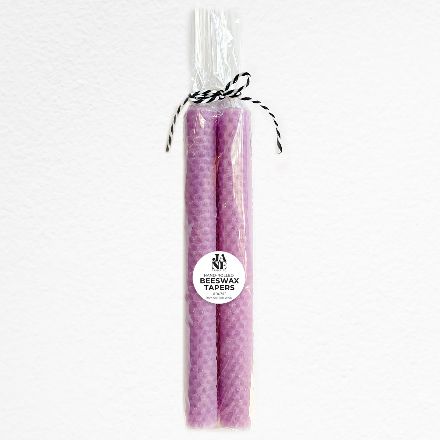 beeswax taper set of 2 lilac