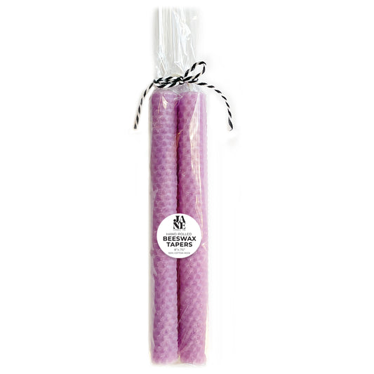 beeswax taper set of 2 lilac