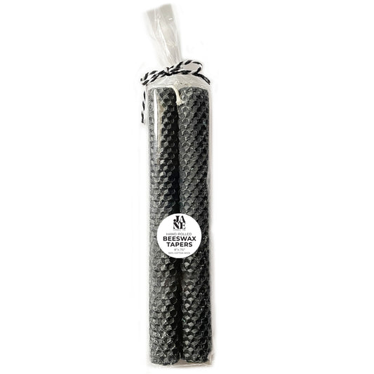 beeswax taper set of 2 oynx